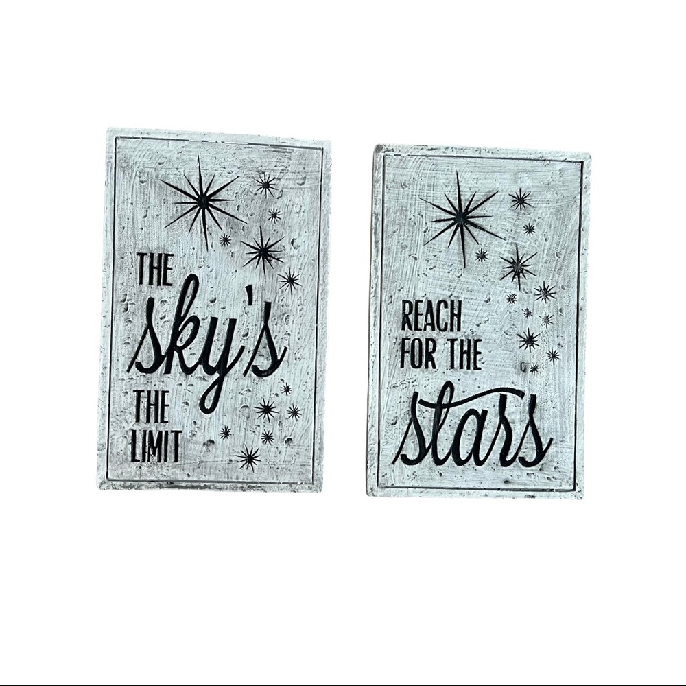 Reach for the stars the sky is the limit wall decor clay plaques